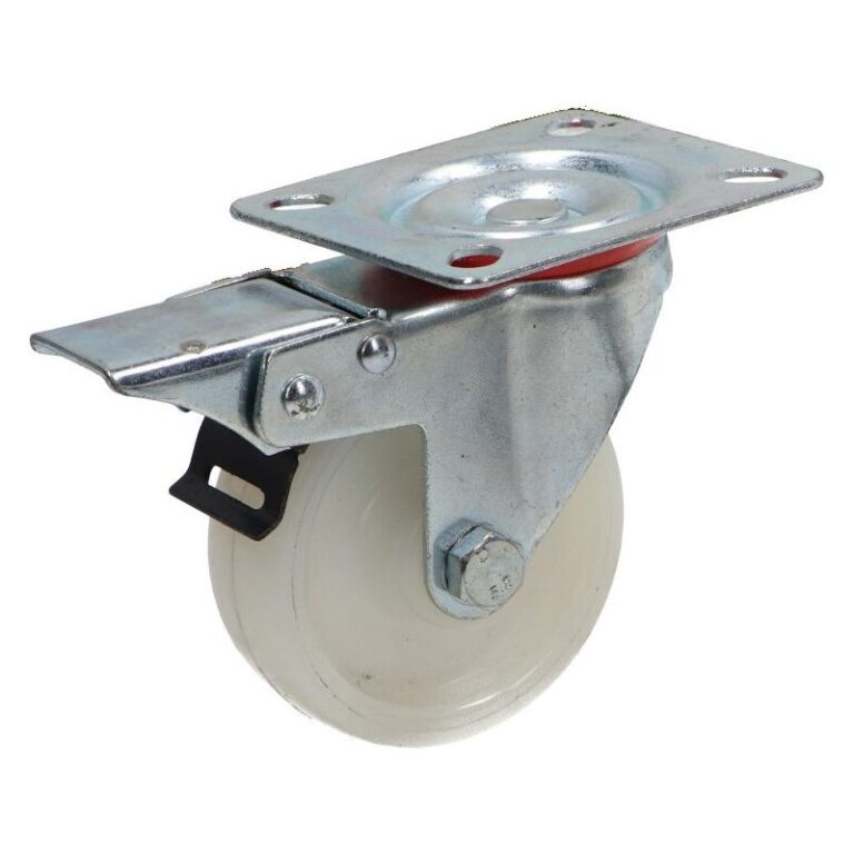 Kółko obrotowe fi 75mm plastikowe z hamulcem z płytą montażową, nośność 70 kg 4083 - 75x30