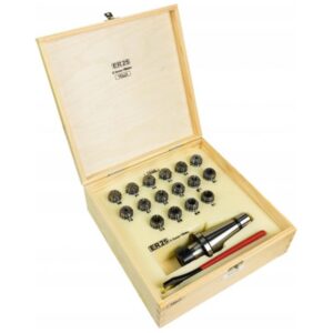 Komplet tulejek zaciskowych ISO40-ER25 uchwyt zaciskowy 1szt, ER25,KPL16,0.5-16mm, ER25C klucz 1szt. w drewnianej kasetce