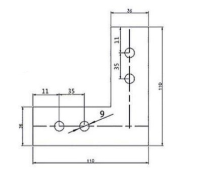 Płytka łączeniowa 90 stopni do profili 40x40 Płytka łączeniowa 90 stopni do profili 40x40