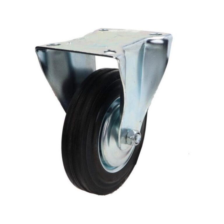 Kółko stałe fi 160mm gumowe z płytą montażową, nośność 145 kg 4002 - 160x40