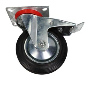 Kółko obrotowe fi 85mm gumowe z hamulcem z płytą montażową, nośność 60 kg 4003 - 85x25 Kółko obrotowe fi 85mm gumowe z hamulcem z płytą montażową, nośność 60 kg 4003 - 85x25