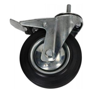 Kółko obrotowe fi 200mm gumowe z hamulcem z gwintowanym trzpieniem, nośność 150 kg N184200DB