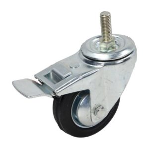 Kółko obrotowe fi 85mm gumowe z hamulcem z gwintowanym trzpieniem, nośność 60 kg N184085DB