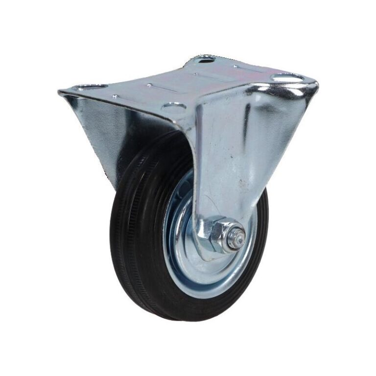 Kółko stałe fi 75mm gumowe z płytą montażową, nośność 50 kg 4002 - 75x25