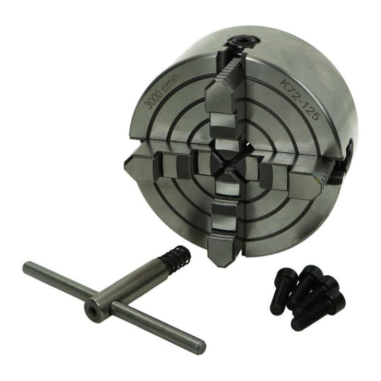 Uchwyt tokarski 4 szczękowy 125mm żeliwny z niezależną nastawą szczęk K72-125 Uchwyt tokarski 4 szczękowy 125mm żeliwny z niezależną nastawą szczęk K72-125