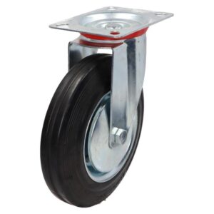 Kółko obrotowe fi 200mm gumowe z płytą montażową, nośność 185 kg 4001 - 200x50