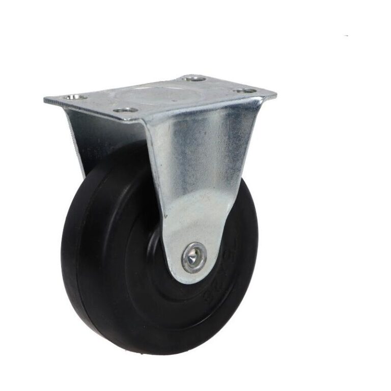 Kółko stałe fi 75mm gumowe meblowe z płytą montażową, nośność 60 kg 2029 - 75x25