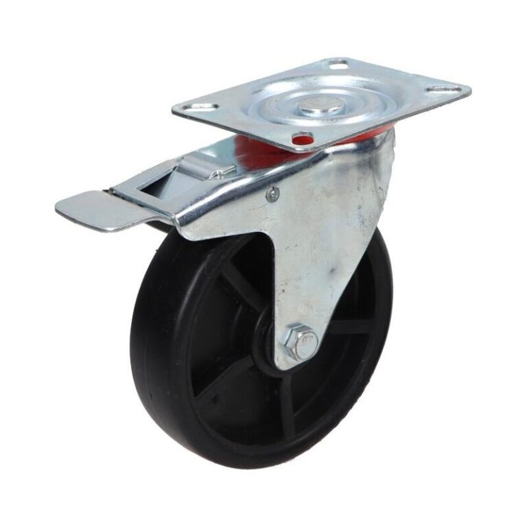 Kółko obrotowe fi 125mm plastikowe z hamulcem z płytą montażową, nośność 130 kg 4083 - 125x37