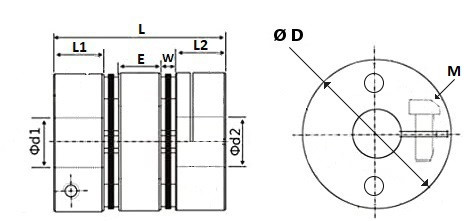 Sprzęgło płytkowe DMPA-39C 8mm/12mm Sprzęgło płytkowe DMPA-39C 8mm/12mm