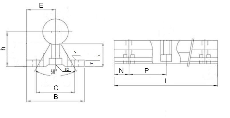 Wałek liniowy z podporą PW20 - 1500 mm Wałek liniowy z podporą PW20 - 1500 mm
