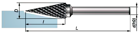 Pilnik obrotowy stożkowy ostry SJ 6x18 chwyt 6mm, do metalu Pilnik obrotowy stożkowy ostry SJ 6x18 chwyt 6mm, do metalu