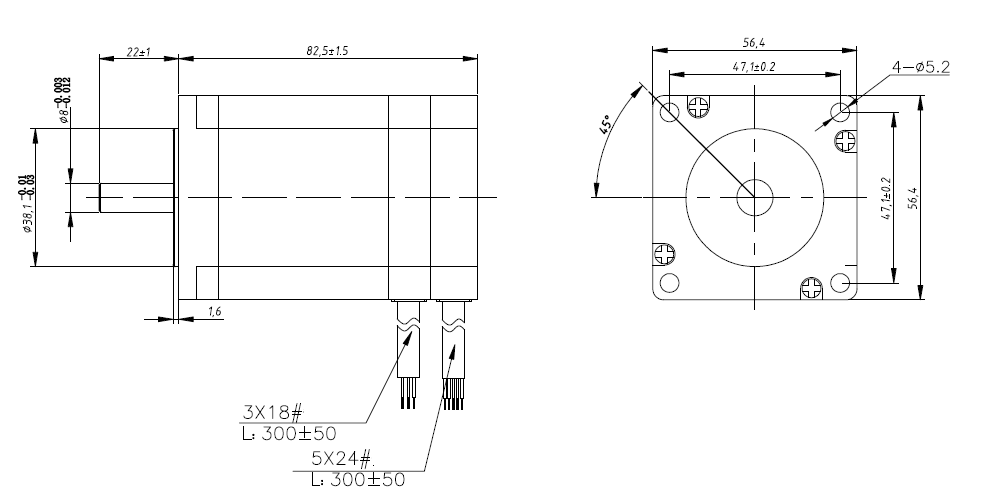 Silnik bezszczotkowy BLDC Nema23 125W 24VDC Silnik bezszczotkowy BLDC Nema23 125W 24VDC