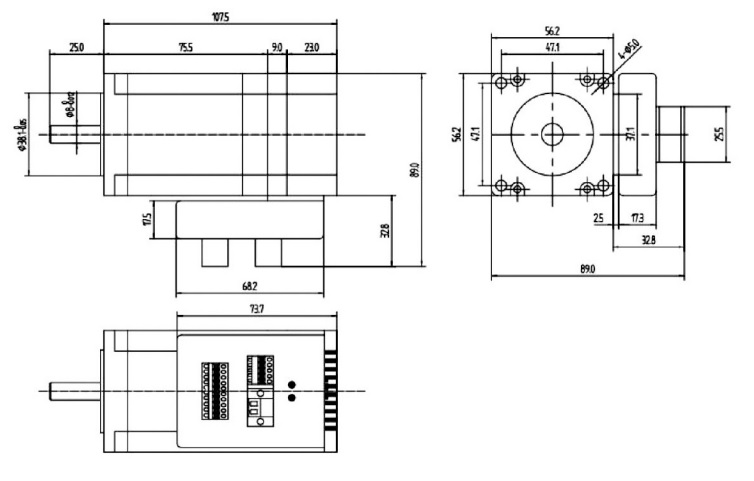 Zintegrowany silnik serwokrokowy 3Nm 4A 24-48VDC Zintegrowany silnik serwokrokowy 3Nm 4A 24-48VDC