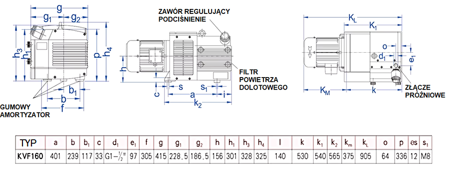 Pompa próżniowa KVF160 5.5kW 380V Pompa próżniowa KVF160 5.5kW 380V