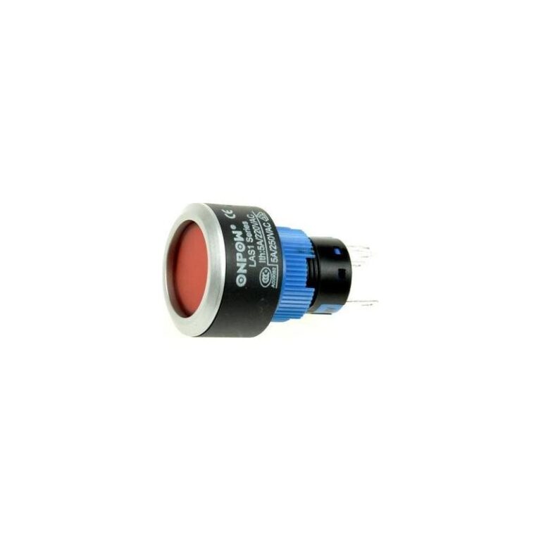 Przycisk LAS1-AWY-11Z/R/12V ON-ON 1 tor, czerwony, podświetlenie LED 12V Onpow Przycisk LAS1-AWY-11Z/R/12V ON-ON 1 tor, czerwony, podświetlenie LED 12V Onpow