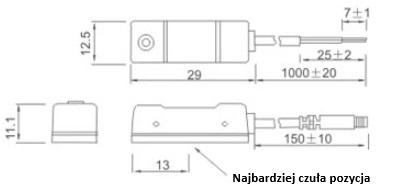 Kontaktronowy czujnik położenia tłoka siłownika XC-21R Kontaktronowy czujnik położenia tłoka siłownika XC-21R