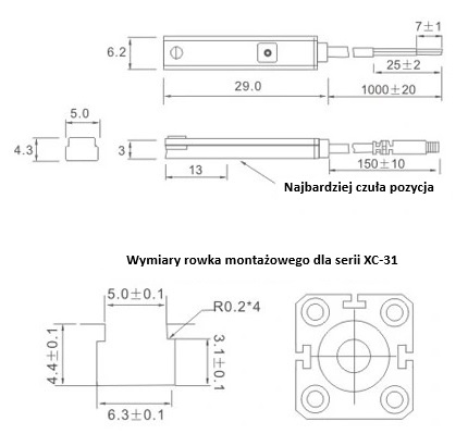 Czujnik położenia tłoka siłownika XC-31N Czujnik położenia tłoka siłownika XC-31N
