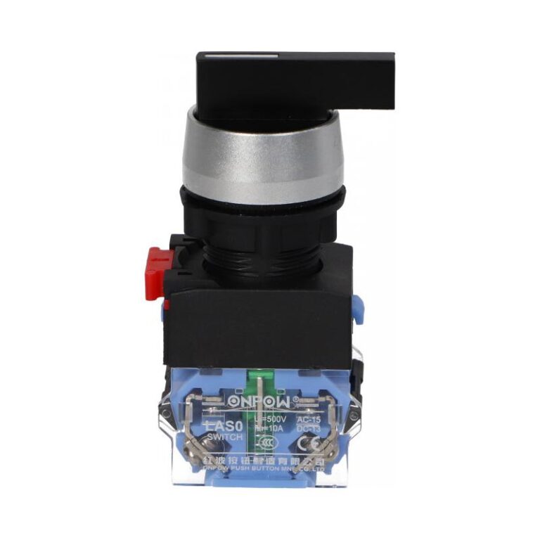 Przełącznik piórkowy LAS0-A3Y-11XB/31/N, ON-OFF-ON, 3 pozycje, bistabilny, długi Onpow Przełącznik piórkowy LAS0-A3Y-11XB/31/N, ON-OFF-ON, 3 pozycje, bistabilny, długi Onpow