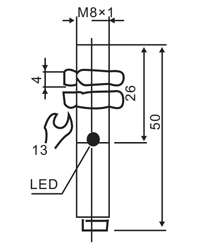 Czujnik indukcyjny LM8-3002NAT NPN NO 2mm Yumo Czujnik indukcyjny LM8-3002NAT NPN NO 2mm Yumo
