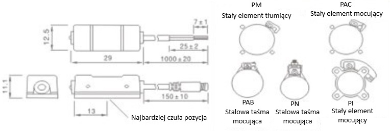 Kontaktronowy czujnik położenia tłoka siłownika XC-20R Kontaktronowy czujnik położenia tłoka siłownika XC-20R