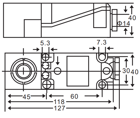 Czujnik pojemnościowy CM37-3025PC PNP NO/NC 25mm Yumo