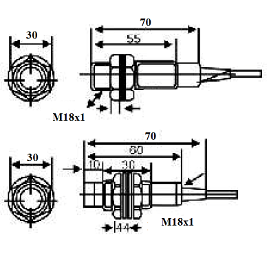 Czujnik indukcyjny LM18-3008PC PNP NO/NC 8mm Yumo Czujnik indukcyjny LM18-3008PC PNP NO/NC 8mm Yumo