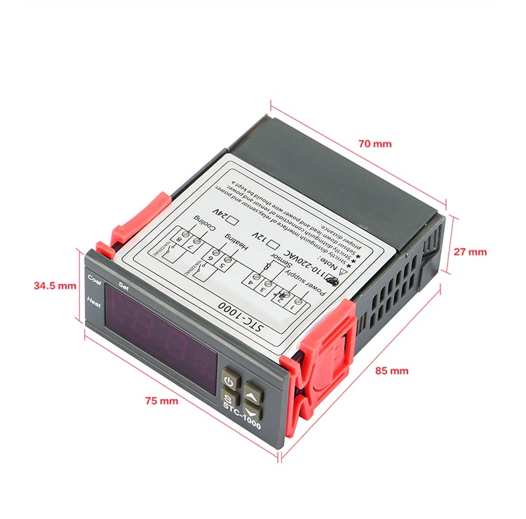 Panelowy sterownik temperatury STC-1000 24VDC
