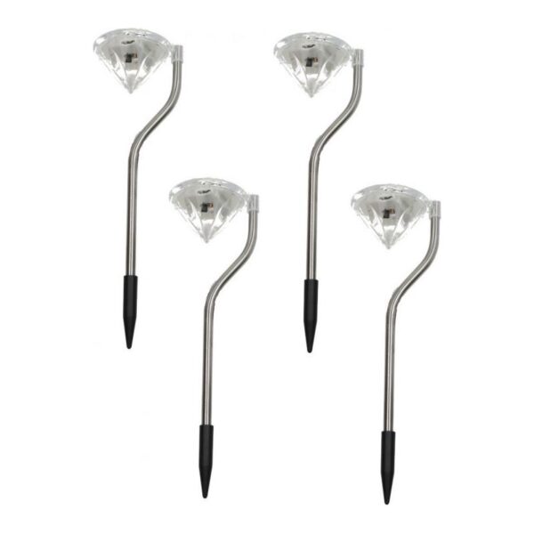 Lampa solarna ogrodowa wbijana LED diament 4 szt