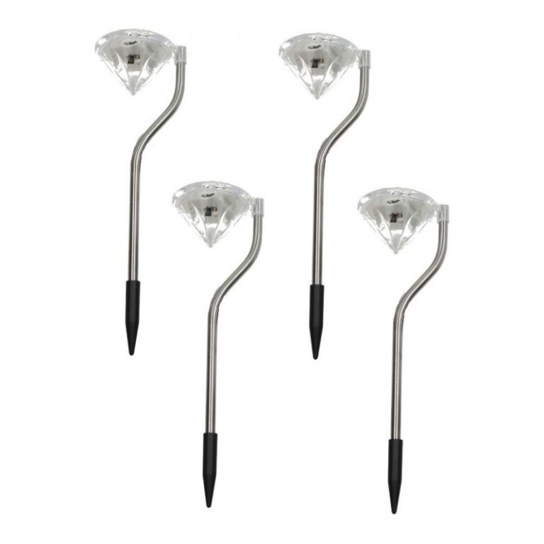 Lampa solarna ogrodowa wbijana LED diament 4 szt