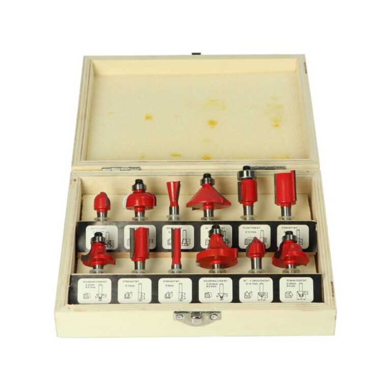 Zestaw 12 sztuk frezów do drewna 1/4''