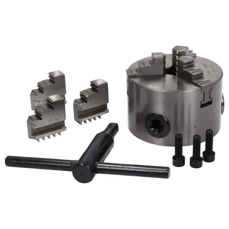 Uchwyt tokarski 3 szczękowy 80mm żeliwny samocentrujący K11-80 Uchwyt tokarski 3 szczękowy 80mm żeliwny samocentrujący K11-80
