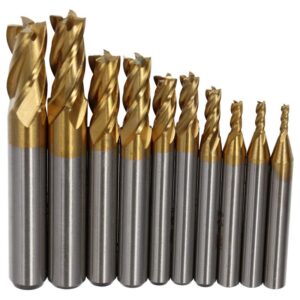 Zestaw frezów walcowo-czołowych VHM 2.0-10.0mm AlTiN - 10 elementów Zestaw frezów walcowo-czołowych VHM 2.0-10.0mm AlTiN - 10 elementów