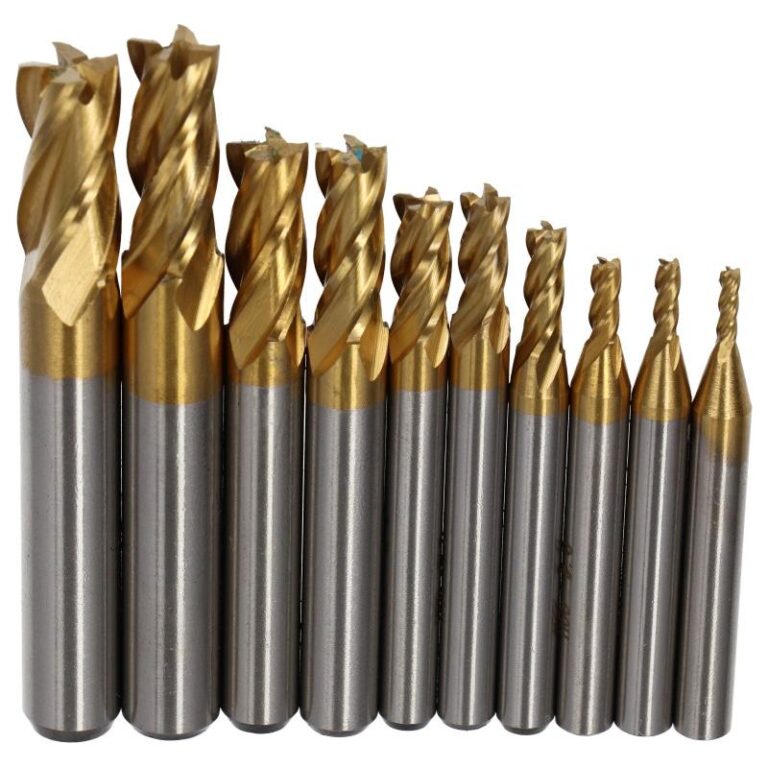 Zestaw frezów walcowo-czołowych VHM 2.0-10.0mm AlTiN - 10 elementów