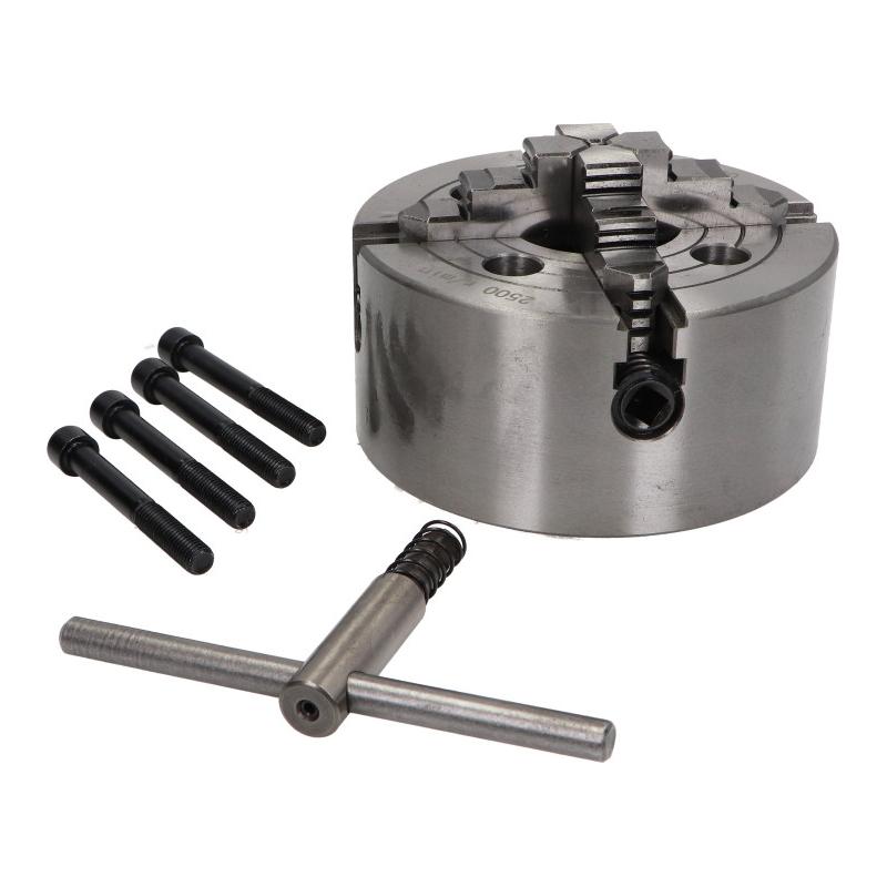 Uchwyt tokarski 4 szczękowy 160mm żeliwny z niezależną nastawą szczęk K72-160 Uchwyt tokarski 4 szczękowy 160mm żeliwny z niezależną nastawą szczęk K72-160