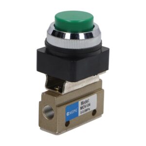 Zawór pneumatyczny sterowany przyciskiem 2/2 1/8 cala MOV-04 zielony Zawór pneumatyczny sterowany przyciskiem 2/2 1/8 cala MOV-04 zielony