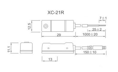 Kontaktronowy czujnik położenia tłoka siłownika XC-21R-1M+PM6(32/40/50) - 1m + mocowanie Kontaktronowy czujnik położenia tłoka siłownika XC-21R-1M+PM6(32/40/50) - 1m + mocowanie