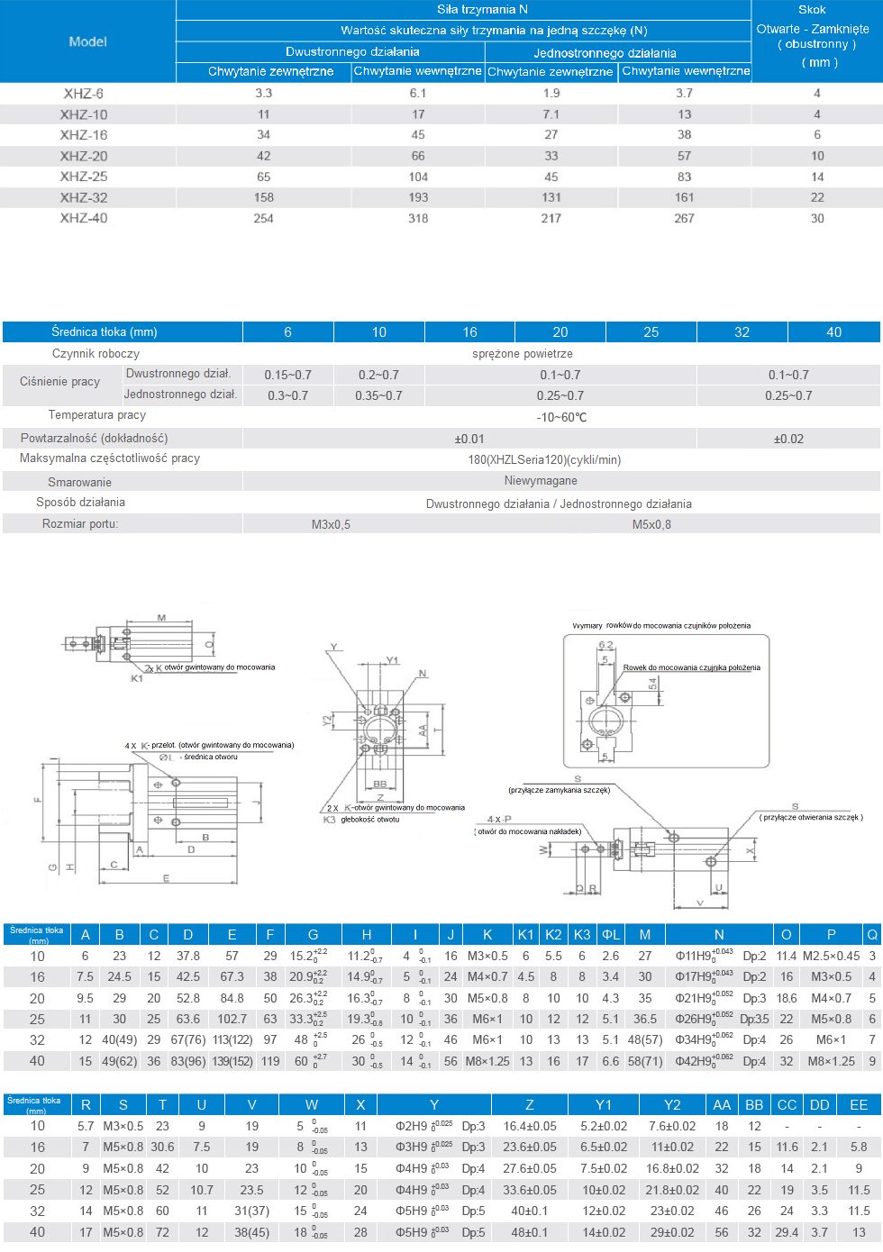 Chwytak pneumatyczny XHZ2-25S Chwytak pneumatyczny XHZ2-25S