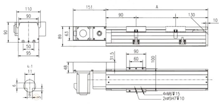 Stół liniowy YR-EGWP95F-I skok 800 mm Stół liniowy YR-EGWP95F-I skok 800 mm
