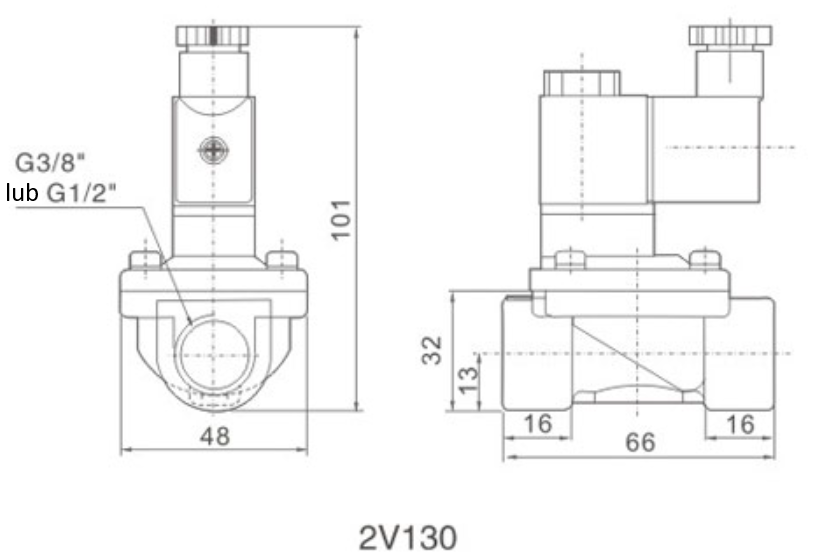 Elektrozawór odcinający 1/2" NC 24V DC 2V130 Elektrozawór odcinający 1/2" NC 24V DC 2V130