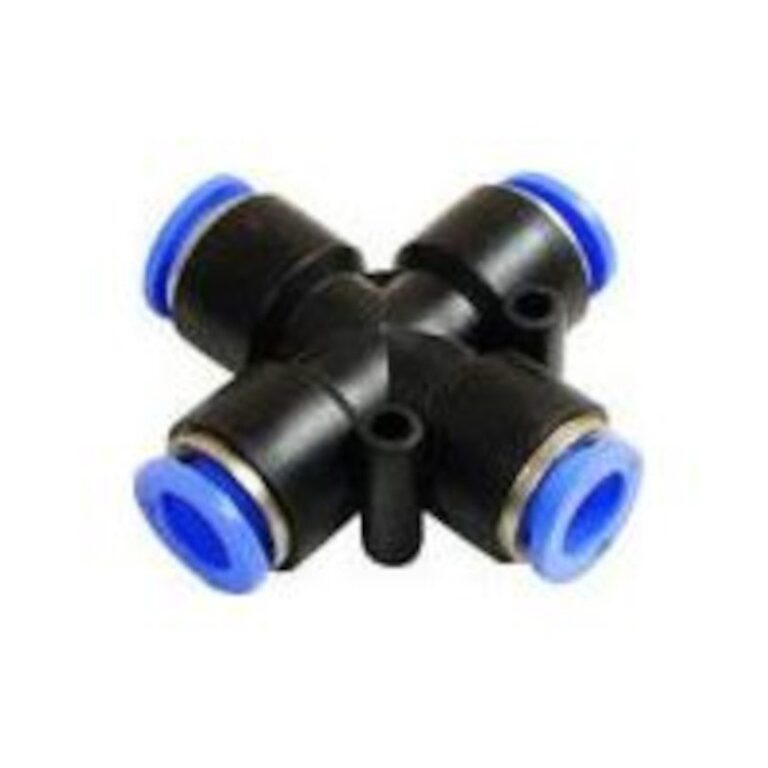 Czwórnik PZA08 złączka wtykowa wąż 8mm Czwórnik PZA08 złączka wtykowa wąż 8mm