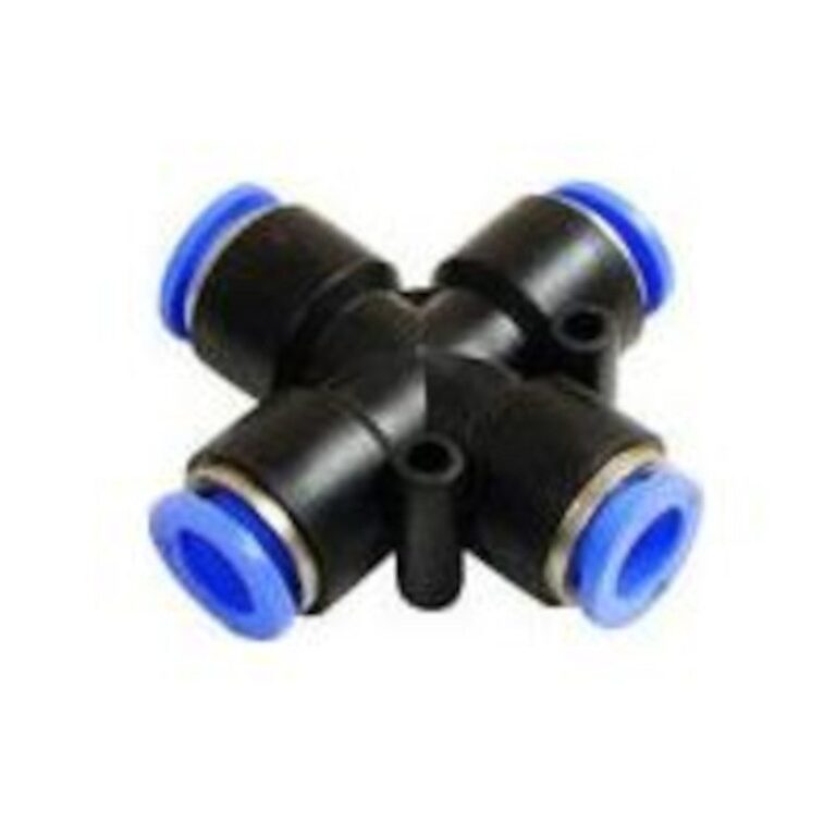 Czwórnik PZA10 złączka wtykowa wąż 10mm Czwórnik PZA10 złączka wtykowa wąż 10mm