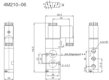 Elektrozawór pneumatyczny 5/2 monostabilny 1/8 cala 4M210-06-DC12V Elektrozawór pneumatyczny 5/2 monostabilny 1/8 cala 4M210-06-DC12V
