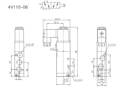 Zawór elektromagnetyczny 4V-110-06-DC24V Zawór elektromagnetyczny 4V-110-06-DC24V