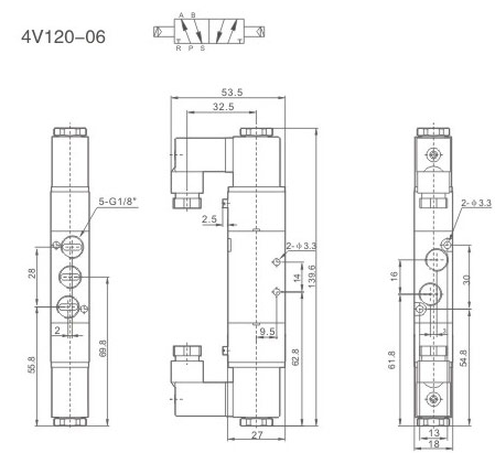 Zawór elektromagnetyczny 4V120-06NC-DC24V 5/2 bistabilny 1/8" Zawór elektromagnetyczny 4V120-06NC-DC24V 5/2 bistabilny 1/8"