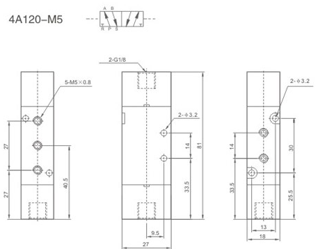 Zawór elektromagnetyczny 4V120-M5 DC24V 5/2 bistabilny M5 Zawór elektromagnetyczny 4V120-M5 DC24V 5/2 bistabilny M5