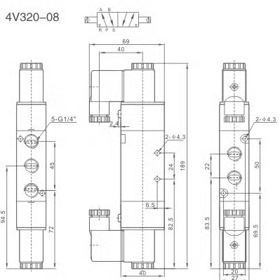 Zawór elektromagnetyczny 4V320-08-DC24V 5/2 bistabilny 1/4" Zawór elektromagnetyczny 4V320-08-DC24V 5/2 bistabilny 1/4"