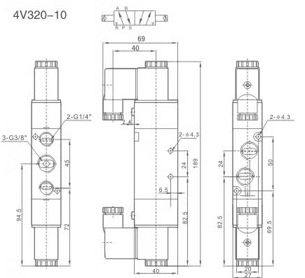 Zawór elektromagnetyczny 4V320-10-DC24V 5/2 bistabilny 3/8" Zawór elektromagnetyczny 4V320-10-DC24V 5/2 bistabilny 3/8"