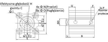Siłownik pneumatyczny kompaktowy CQ2-B-20X10-D Siłownik pneumatyczny kompaktowy CQ2-B-20X10-D