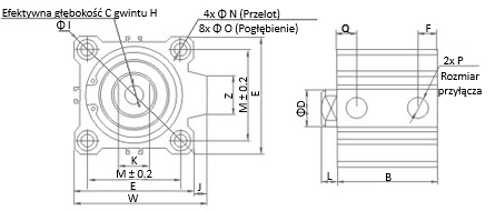 Siłownik pneumatyczny kompaktowy CQ2B-80X20-D Siłownik pneumatyczny kompaktowy CQ2B-80X20-D