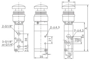 Zawór pneumatyczny sterowany przyciskiem MSV86522-PPL 5/2 1/4" Zawór pneumatyczny sterowany przyciskiem MSV86522-PPL 5/2 1/4"